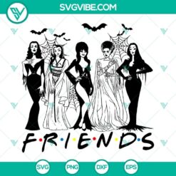 Horror queen friends Halloween SVG file featuring Bride of Frankenstein, spooky and stylish design for Halloween crafting projects.