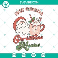 Cozy hot cocoa and Christmas movies themed SVG images perfect for Cricut crafting - PNG, DXF, EPS cut files.