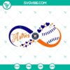 Houston Astros baseball themed infinity hearts SVG file with PNG, DXF, and EPS cut files. Great for crafts and DIY projects.