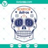 Houston Astros Skull SVG File featuring Day of the Dead theme, perfect for Astros fans. Halloween baseball design.