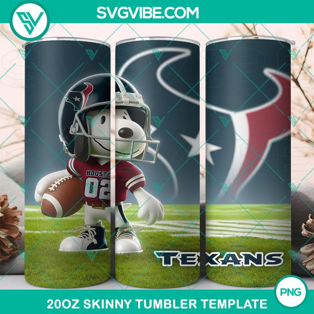 Houston Texans Football Snoopy 3D 20oz Tumbler Wrap PNG File Houston Texans Football Snoopy 3D tumbler wrap design in PNG file, perfect for sports fans and tumbler enthusiasts.
