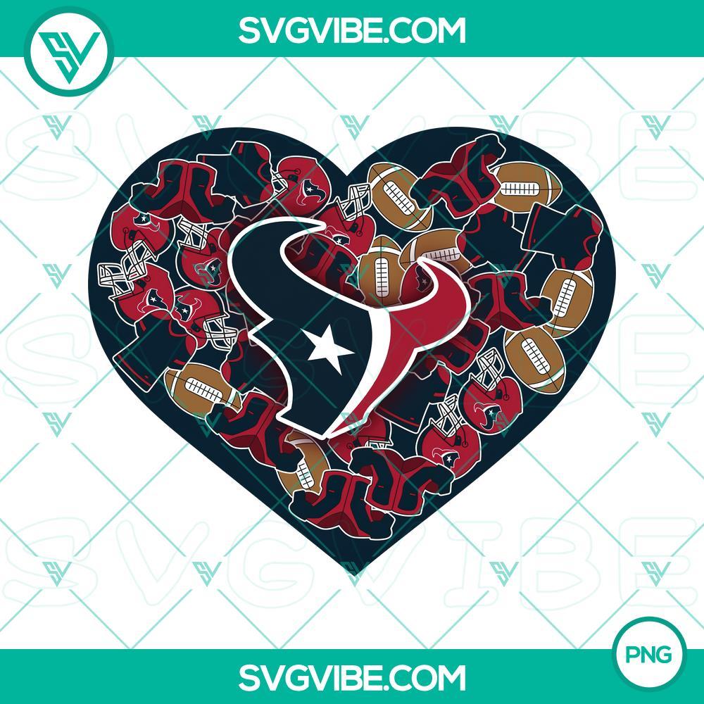 Houston Texans Heart Valentine PNG Image File Designs Houston Texans themed heart Valentine PNG image designs for digital use, featuring team colors and logo. Perfect for NFL fans.