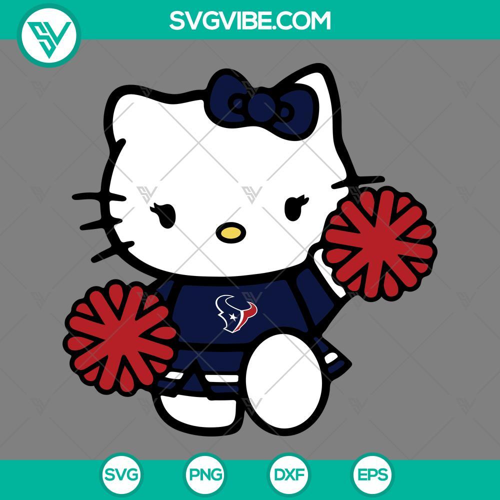 Houston Texans Hello Kitty Cheerleader SVG PNG DXF EPS Cut Files Houston Texans Hello Kitty Cheerleader SVG file with PNG, DXF, and EPS formats. Cute football-themed design perfect for DIY projects.