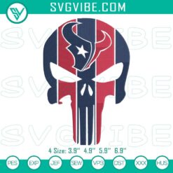 Houston Texans skull embroidery file, NFL football team logo design on a digital product.
