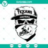 Houston Texans skull SVG file with football designs in PNG, DXF, and EPS formats for cutting crafts and sports fans.