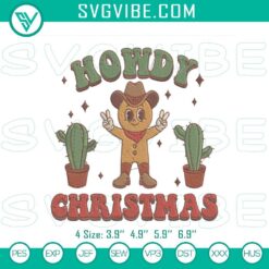 Christmas gingerbread man cowboy embroidery file for the holidays.