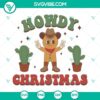 Gingerbread man cowboy Christmas SVG design with Howdy text for download in PNG, DXF, and EPS formats.