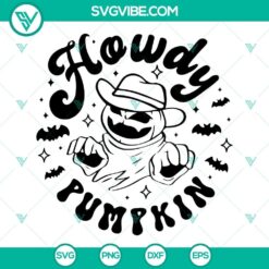 Howdy Pumpkin SVG images with Western Ghost and Cowboy Ghost theme, Wild West design. Great for Halloween craft projects.