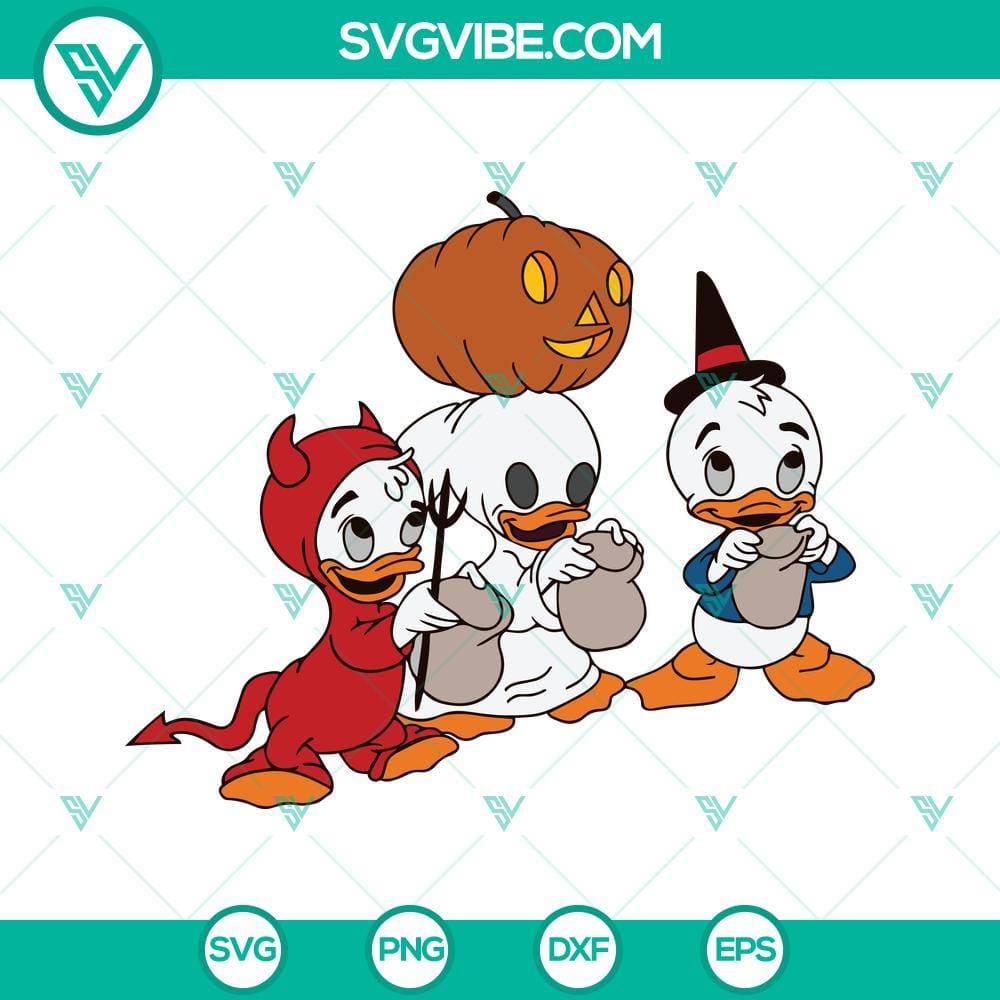 huey-dewey-and-louie-duck-halloween-svg-png-dxf-eps-cut-files-for-cricut-silhouette-8-mockup.jpg Huey, Dewey, and Louie Duck Halloween themed SVG file with PNG, DXF, and EPS cut files for crafts and projects.