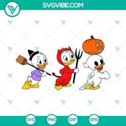 Huey Dewey Louie Halloween SVG Files, Disney Baby Duck SVG Files PNG DXF EPS
