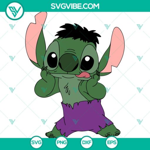Hulk Stitch design SVG file for digital crafting projects in PNG EPS DXF formats.