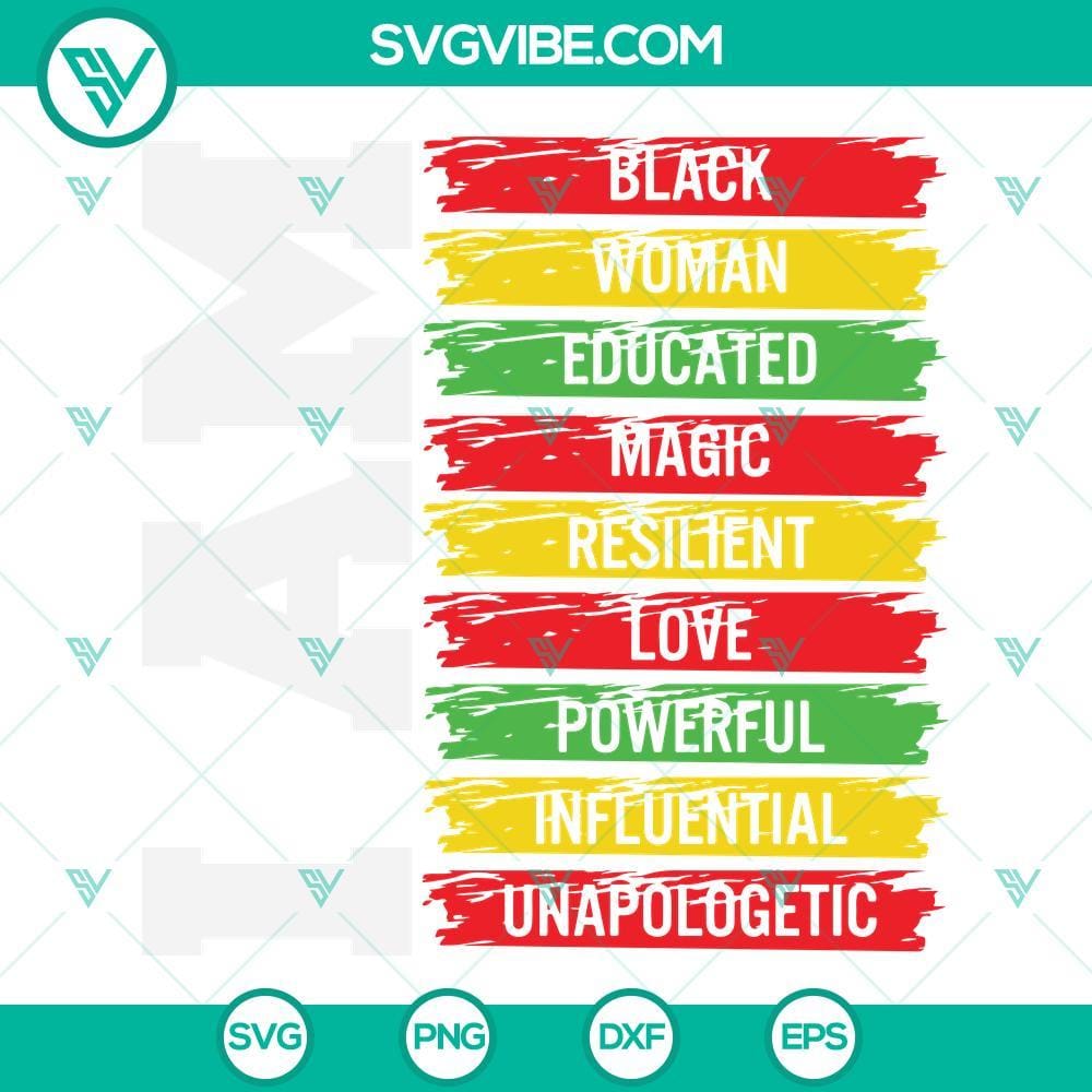 I Am Black Woman SVG, Black Girl Magic SVG, Dope Black Woman SVG Black Woman SVG download featuring Black Girl Magic and Dope design perfect for crafting projects, Afrocentric themes.