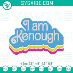 Ken Barbie movie-themed embroidery designs for digital machine file from I Am Kenough collection. Ideal for crafting projects.