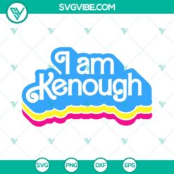 Barbie and Ken SVG images bundle with Ken Enough design, SVG download in PNG format. Great for crafts and projects.