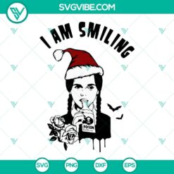 Wednesday Addams SVG files with a horror and funny twist, showcasing a smiling design. Great for Halloween projects.