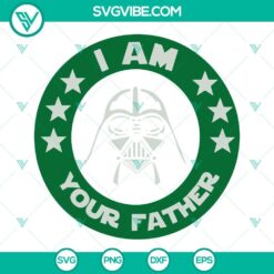 Darth Vader themed Starbucks SVG and PNG images for Star Wars dad, ideal for Father's Day gifts.