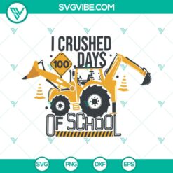 100 days of school tractor SVG files with PNG and DXF formats for crafting projects.