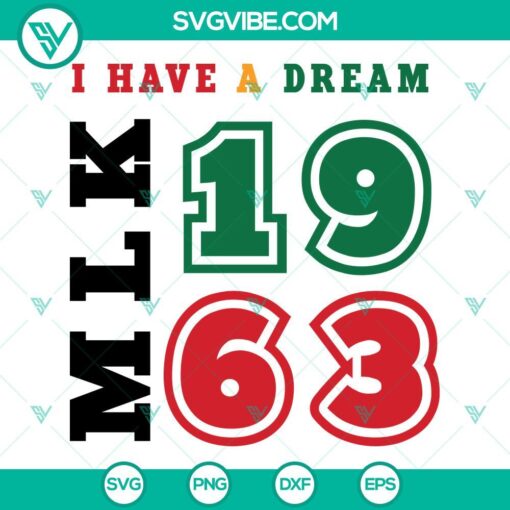 Martin Luther King "I Have A Dream" 1963 speech SVG design with Martin Luther King Jr. silhouette, ideal for MLK-themed projects.