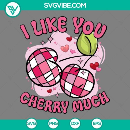 Love Cherry SVG design for Valentines Day, includes PNG files for sublimation. Great for craft projects.