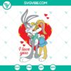 Bugs Bunny and Lola Bunny Looney Tunes SVG files for Valentines, cute and romantic cartoon characters, ideal for digital projects.