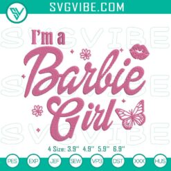 Barbie machine embroidery designs featuring fun patterns for a digital product. Ideal for Barbie fans and craft enthusiasts.