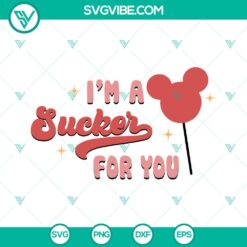 Mickey Mouse lollipop SVG design for Valentine's Day, retro style. Ideal for digital crafting.