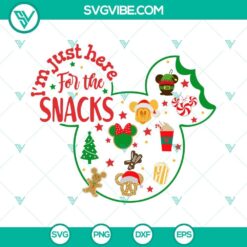 Fun Disney Christmas SVG images for 2022 featuring playful snack-themed designs perfect for holiday crafting.