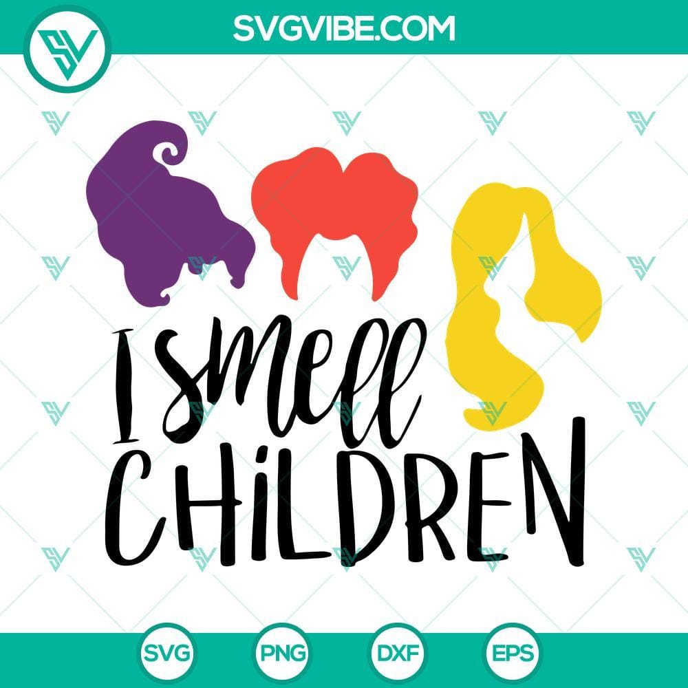 i-smell-children-svg-hocus-pocus-svg-file-silhouette-cricut-halloween-svg-sanderson-sisters-svg-5-mockup.jpg "I Smell Children SVG design for Hocus Pocus, ideal for Silhouette and Cricut, Halloween cut file."