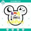 Hocus Pocus themed Mickey Mouse head SVG file for Halloween with text "I Smell Children".