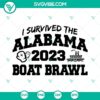 Alabama Boat Brawl 2023 SVG cut files with EPS, PNG, and DXF formats for digital crafting, featuring a survival theme.