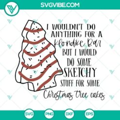 Christmas Tree Cakes SVG design with sketchy holiday elements, perfect for digital download.