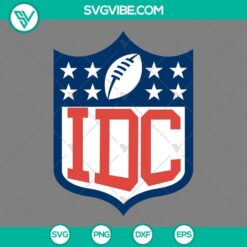 IDC Football logo SVG cut files for digital use, featuring a stylish and modern design in vector format. Great for sports-themed projects.