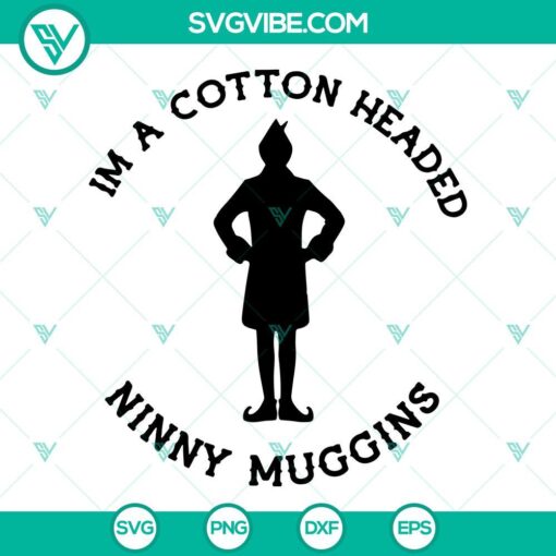 Cotton Headed Ninny Muggins SVG file with Elf and Funny Christmas design for holiday crafts and decorations.