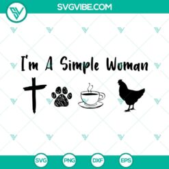 Simple woman love chicken, cross, dog paw SVG images, funny design for download.