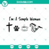 Simple woman love Jesus and horse, dog, coffee SVG images for download.