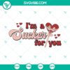 Retro Valentine heart lollipop SVG with "I'm A Sucker For You" quote, perfect for Valentine's Day crafts.