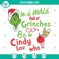 Cindy Lou Who SVG file with Grinches design, perfect for holiday crafting projects. Great for Christmas themes.