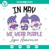 Purple lupus awareness SVG featuring a gnome design, perfect for May Lupus Awareness Month.