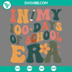 100 Days of School flower SVG file for crafting, with colorful numbers and petals, perfect for teachers and students.