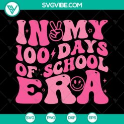 100 Days of School era SVG design, perfect for back to school projects. Happy 100th Day celebration with this SVG download.
