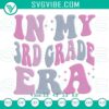 Colorful 3rd grade era embroidery design files with fun elementary school theme, perfect for crafting projects.