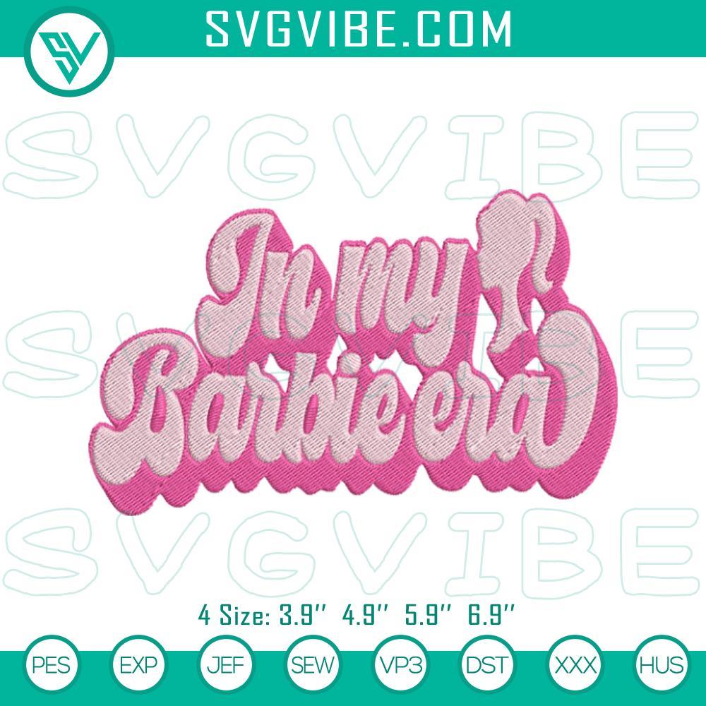in-my-barbie-era-embroidery-designs-come-on-barbie-lets-go-party-embroidery-files-mockup.jpg Chic Barbie era embroidery design with "Come On Barbie Let’s Go Party" file featuring retro vibes and stylish elements for crafts.