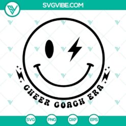 Cheer coach era SVG images featuring a pom pom, cheer smile design. Ideal for digital projects.