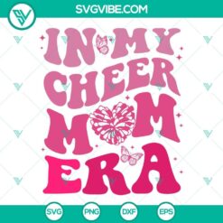 In My Cheer Mom Era SVG File, Cheerleader Mama SVG Images, Pom Pom Heart SVG File 2