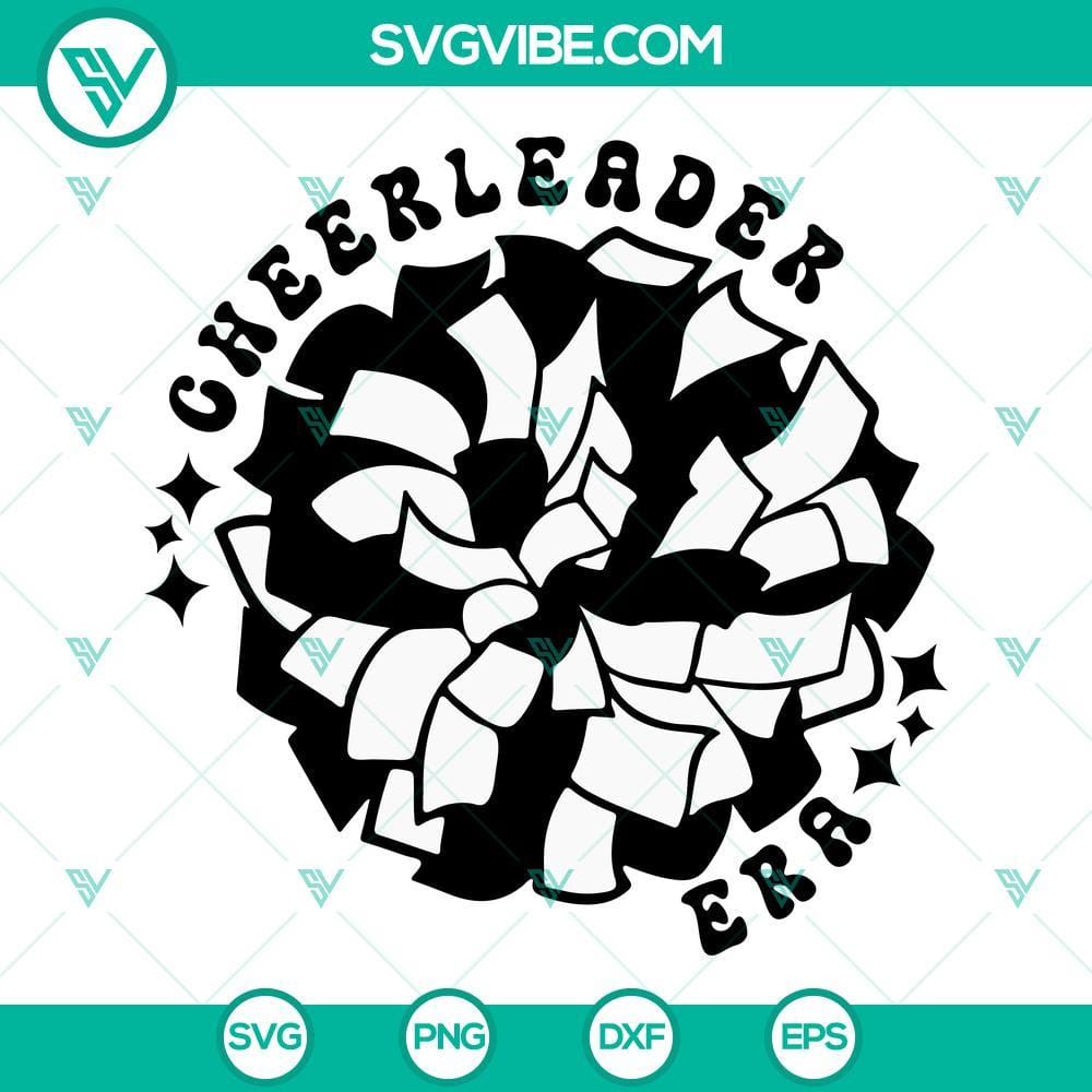 In My Cheerleader Era SVG, Cheerleading SVG, Cheerleader SVG PNG DXF EPS Cricut Cheerleader SVG design for download with pompoms and megaphone, perfect for crafts and projects.