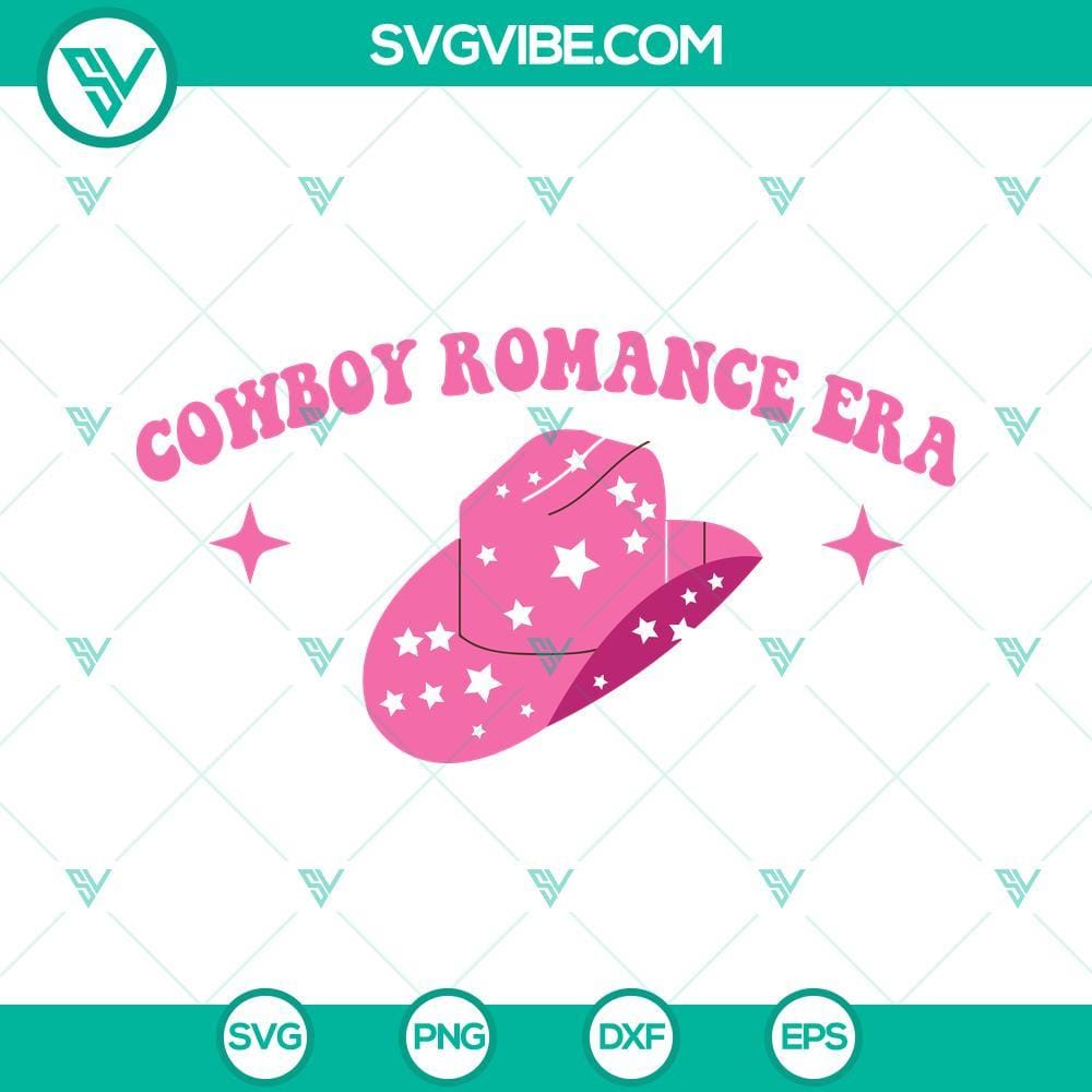 In My Cowboy Romance Era SVG, Cowboy Era SVG 2 Designs Cowboy romance era SVG file with 2 designs - perfect for western-themed digital projects.