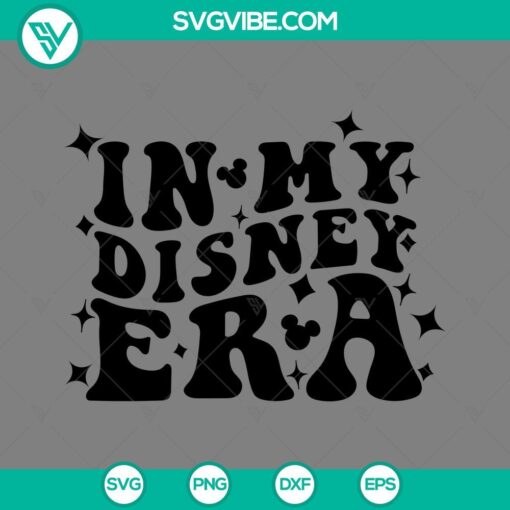Disney era inspired SVG files with PNG, EPS, and DXF formats for digital crafting.