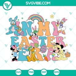 Cute Disney Easter Bunny SVG featuring Mouse and Friends for Cricut PNG, perfect for Easter crafts and projects.