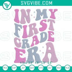Adorable and colorful 1st grade teacher embroidery designs for digital use. Perfect for classroom decorations and projects.