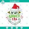 Grinch Christmas Era SVG file with PNG, DXF, and EPS formats for digital crafting projects.